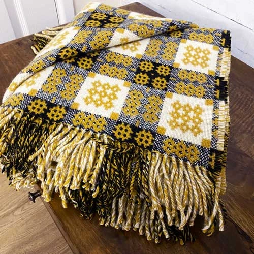 Gold Welsh Tapestry Blanket 4 Gold Welsh Tapestry Blanket - Image 2