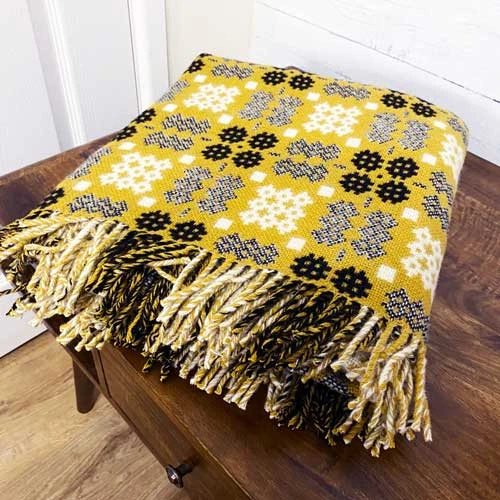 Gold Welsh Tapestry Blanket 3 Gold Welsh Tapestry Blanket