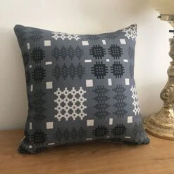 Grey Square Welsh Tapestry Cushion