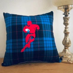 Welsh Tartan Cushion Rugby